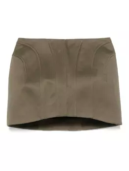 Мини-юбка строгого кроя Mugler, зеленый