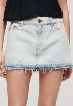 Мини-юбка Superdry, светло-синий