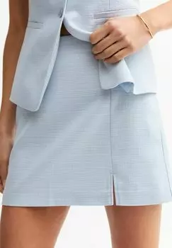 Мини-юбка TEXTURED SLIT HEM MINI - A-line skirt New Look, синий