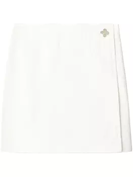 Мини-юбка Tory Burch с гофре, белый