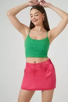 Мини-юбка трапециевидного силуэта карго Forever 21, розовый
