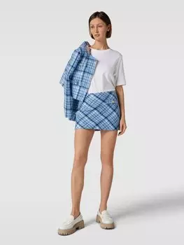 Мини-юбка трикотажного дизайна модель «КЛАРА» Mango, синий