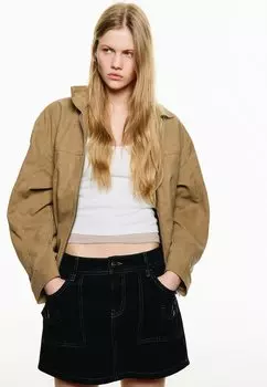 Мини-юбка UTILITY Bershka, черный