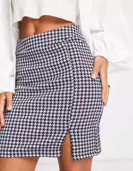 Мини-юбка Vero Moda FRSH в темно-синюю клетку