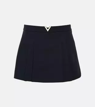 Мини-юбка VGOLD Crpe Couture VALENTINO, синий
