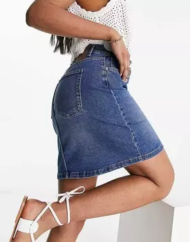 Мини-юбка Vila– из денима средней синей расцветки