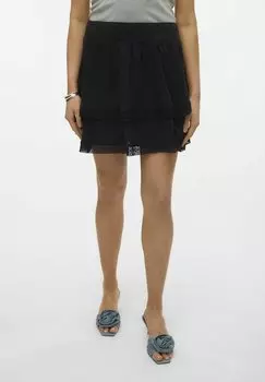 Мини-юбка VMNATALI KURZER - A-line skirt Vero Moda, черный