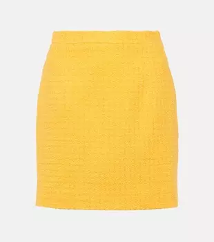Мини-юбка в клетку букле Alessandra Rich, желтый