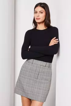 Мини юбка в клетку Lipsy, черный