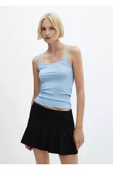 Мини-юбка в клетку Mango, черный