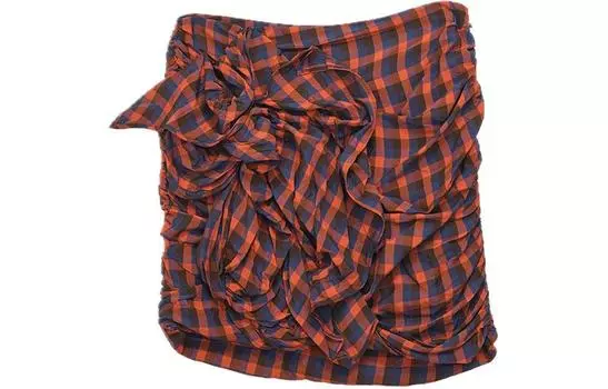 Мини-юбка в клетку со сборками BALLY, красный