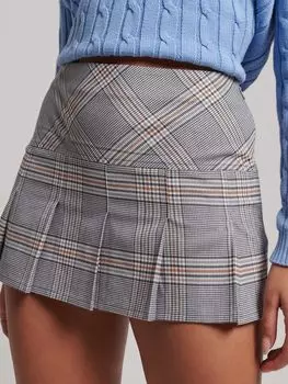 Мини-юбка в клетку Superdry, серая