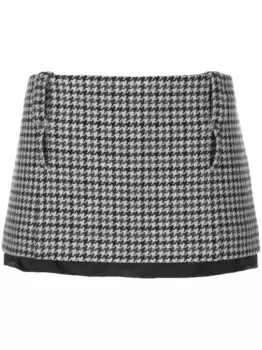 Мини-юбка в ломаную клетку MIU MIU, серый