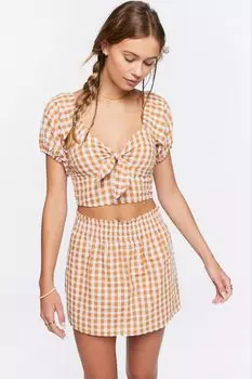 Мини-юбка в мелкую клетку Forever 21
