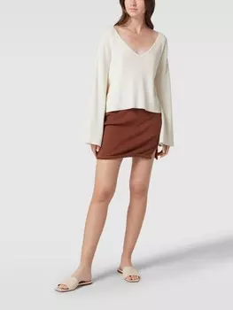 Мини-юбка в рубчик Review, шоколадно-коричневый