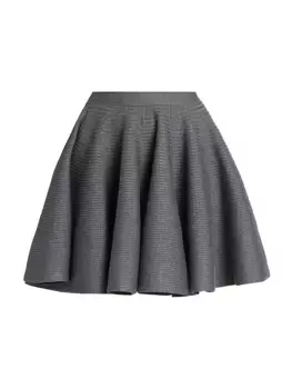 Мини-юбка в рубчик со складками Alaa, серый