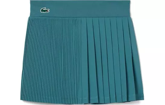 Мини-юбка в складку с вышитым логотипом Lacoste