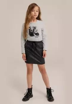 Мини-юбка WE Fashion, черный