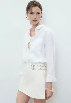 Мини-юбка WITH DOUBLE - A-line skirt Mango, белый