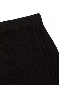 Мини-юбка WITH HEART-STITCH PATTERN United Colors of Benetton, черный