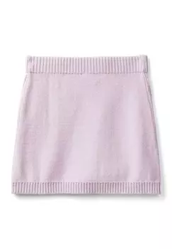 Мини-юбка WITH HEART-STITCH PATTERN United Colors of Benetton, сиреневый