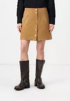 Мини-юбка YASISABEL FEST YAS, серо-коричневый