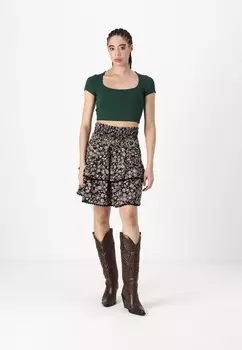 Мини-юбка YASTILERA SMOCK SKIRT YAS, черный