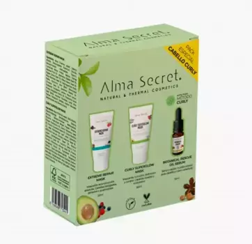 Мини-упаковка для вьющихся волос Curly & Extreme & Botanical Rescue Alma Secret, 1 UD