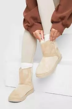 Мини-уютные ботинки Boohoo, бежевый