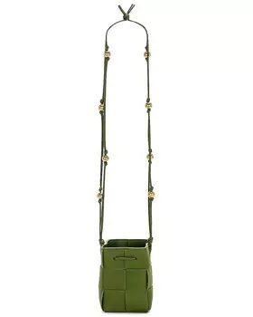 Мини-ведро через плечо Bottega Veneta, цвет Avocado & Gold