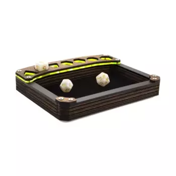 Мини-витринный лоток для кубиков со столешницей из натурального ореха – Lazer Lime & Velvet, Dice Trays (C4 Labs)