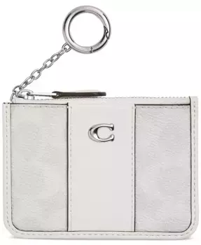 Мини-визитница Essential для ID-карт из фирменного лакированного полотна Signature COACH, белый