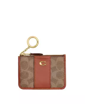 Мини-визитница Essential для ID-карт из фирменного лакированного полотна Signature COACH, мультиколор