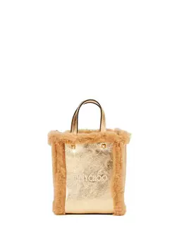 Мини-золотая женская кожаная сумка Jimmy Choo