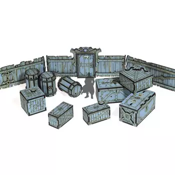 Миниатюра Warcradle Studios Wild West Exodus Scenics: Red Oak Crates, Fences & Barrels