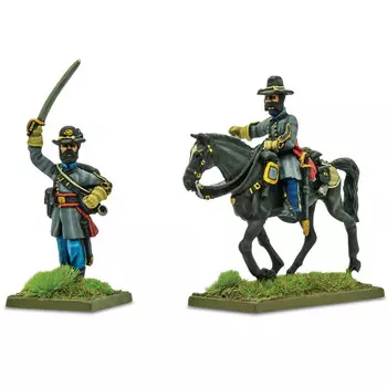 Миниатюра Warlord Games Black Powder Epic Battles: ACW - Confederate Officers Advancing (foot & Mounted) B