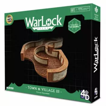 Миниатюра Wizkids Miniatures 4D Settings: WarLock Tiles - Town & Village III - Curves Expansion