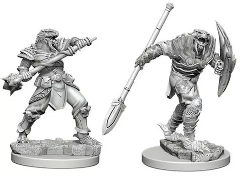 Миниатюра WizKids/NECA D&D Nolzur's Marvelous Unpainted Minis: W5 Male Dragonborn Fighter with Spear
