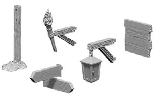 Миниатюра WizKids/NECA WizKids Deep Cuts Unpainted Minis: W10 Signs & lights