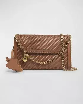 Миниатюрная эко-тканая сумка через плечо Falabella Stella McCartney, цвет Tan