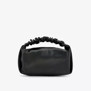 Миниатюрная атласная сумка на плечо Scrunchie Alexander Wang, черный