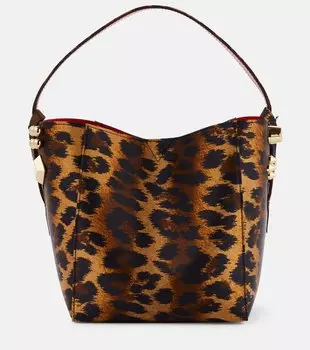 Миниатюрная атласная сумка-ведро cabachic Christian Louboutin, мультиколор