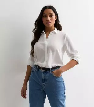 Миниатюрная белая рубашка с длинным рукавом New Look, белый