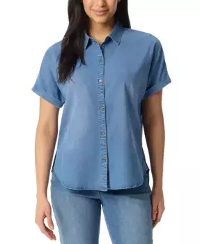 Миниатюрная блузка с коротким рукавом Daisy Gloria Vanderbilt, синий