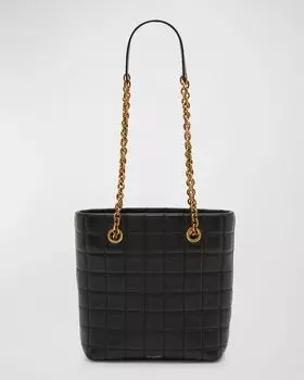 Миниатюрная большая сумка North-South из стеганой гладкой кожи Saint Laurent, цвет Noir