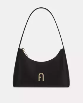 Миниатюрная черная кожаная сумка через плечо Furla