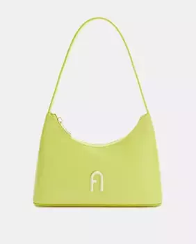Миниатюрная черная кожаная сумка через плечо Furla, желтый