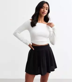 Миниатюрная черная плиссированная мини-юбка New Look, черный