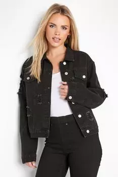 Миниатюрная джинсовая куртка PixieGirl, черный