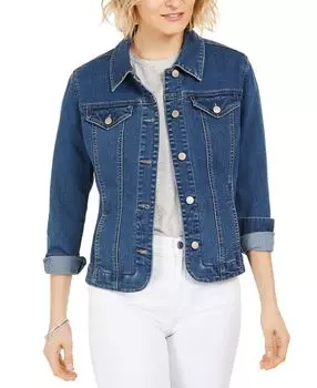 Миниатюрная джинсовая куртка, созданная для macy's Charter Club, мульти